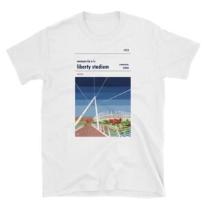 A t shirt of Swansea City and the Liberty Stadium