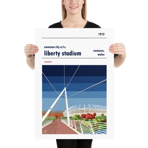 A football print of Liberty Stadium, home ground of Swansea City FC