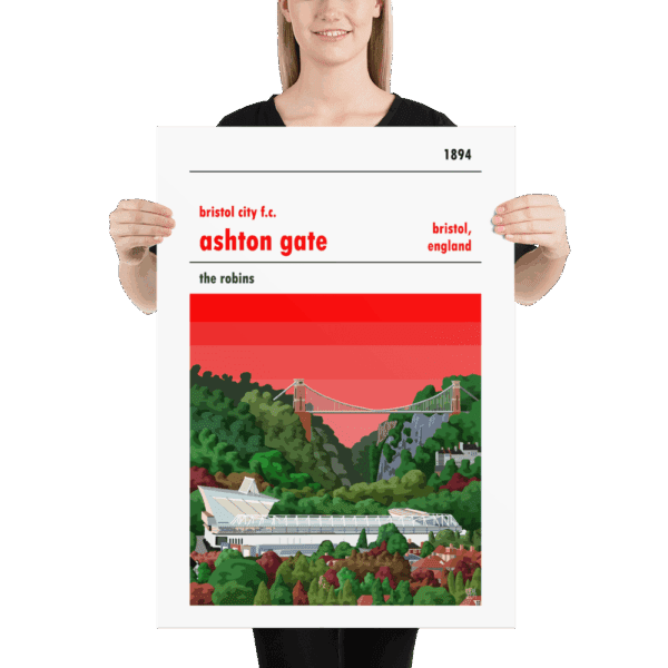 A stadium poster of Ashton Gate and Bristol City fc