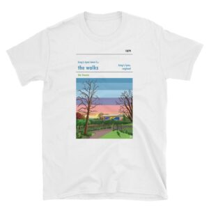 A white retro t shirt of sunset over The Walks and Kingβs Lynn Town FC