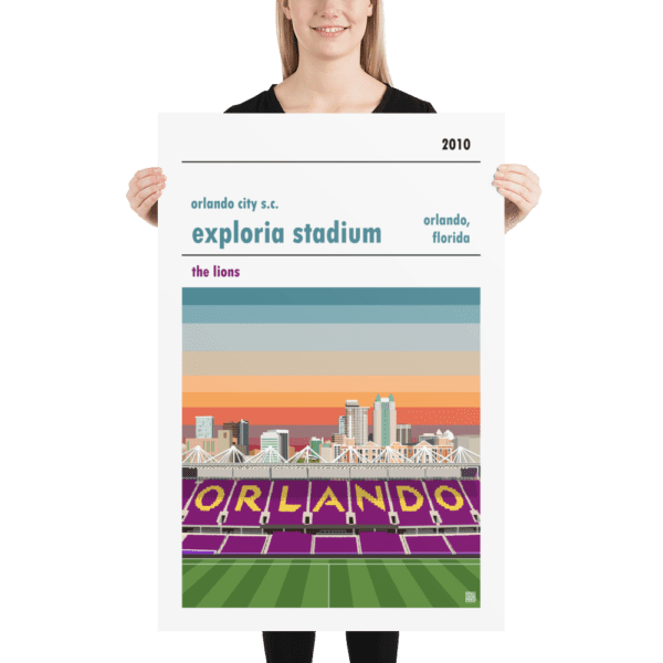 A large soccer stadium poster of Orlando City SC