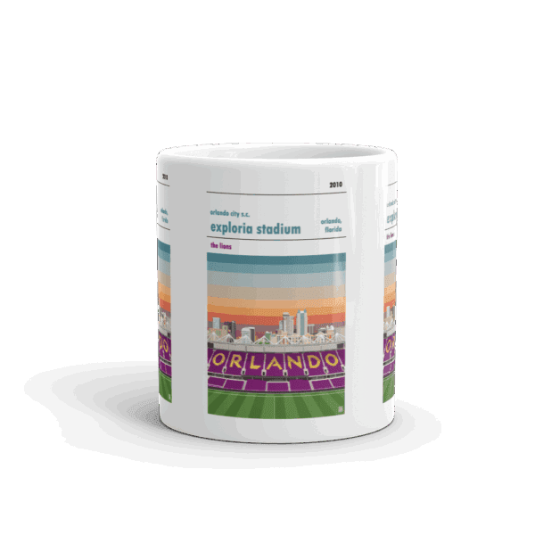 Retro look Exploria Stadium, Orlando City, Mug - Image 3