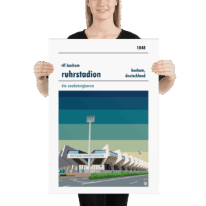 Ruhrstadion, home to Bochum FC, retro stadium poster
