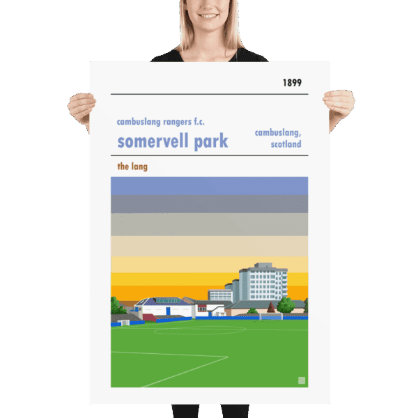 Massive football poster of Cambuslang Rangers FC and Somervell Park