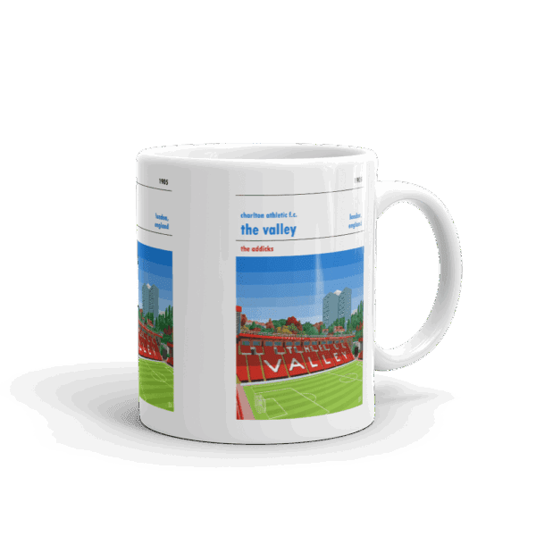Retro look The Valley at noon, Charlton Athletic FC, Mug - Image 2