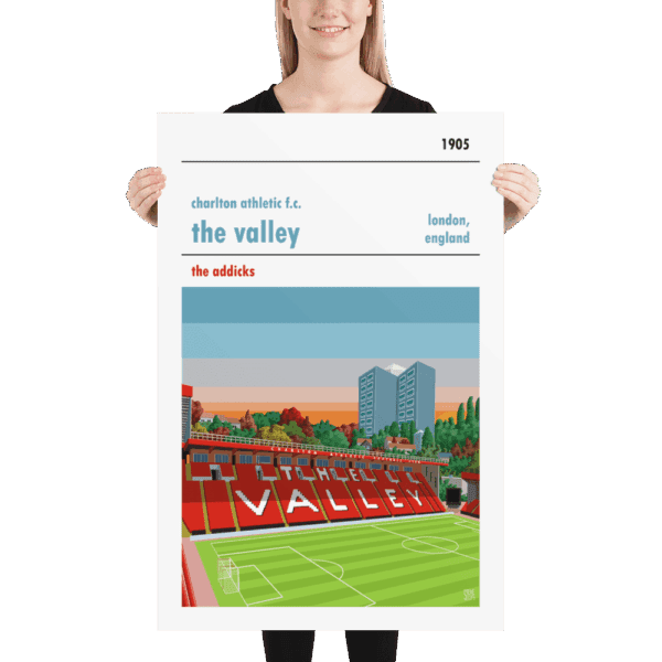 Retro look The Valley at dusk, Charlton Athletic FC, Print - Image 4
