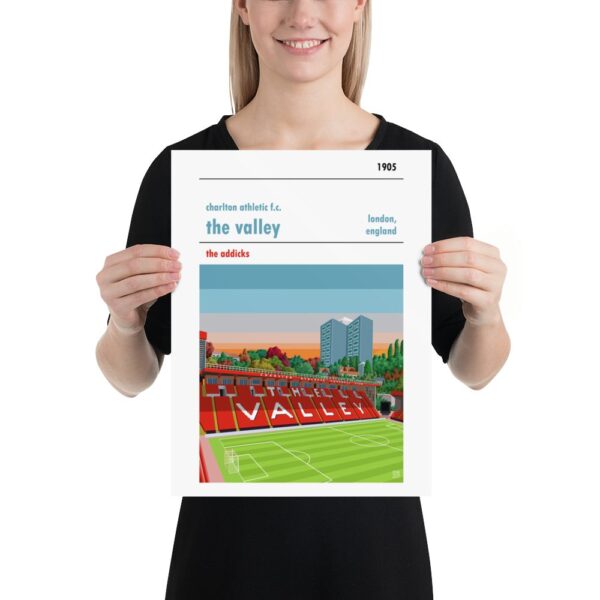 Retro look The Valley at dusk, Charlton Athletic FC, Print - Image 3