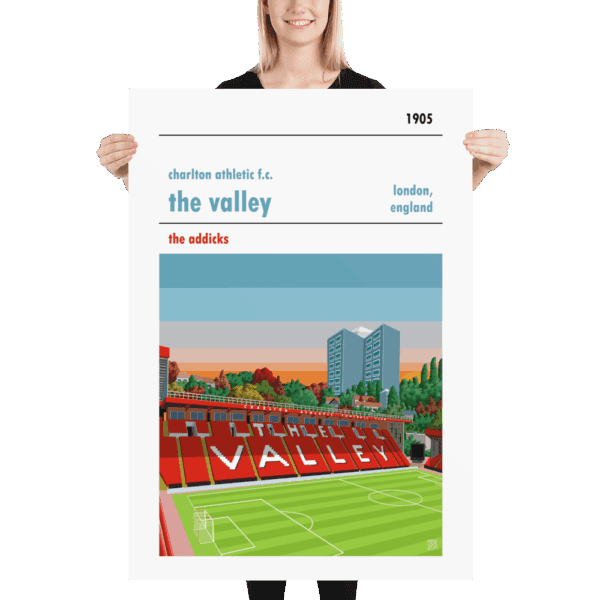 Retro look The Valley at dusk, Charlton Athletic FC, Print - Image 5
