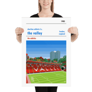 Large football poster of Charlton FC and the Valley