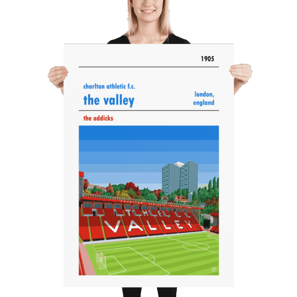Massive football poster of Charlton FC and the Valley