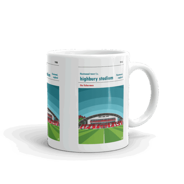 Retro look Highbury Stadium, Fleetwood Town FC, Mug - Image 2