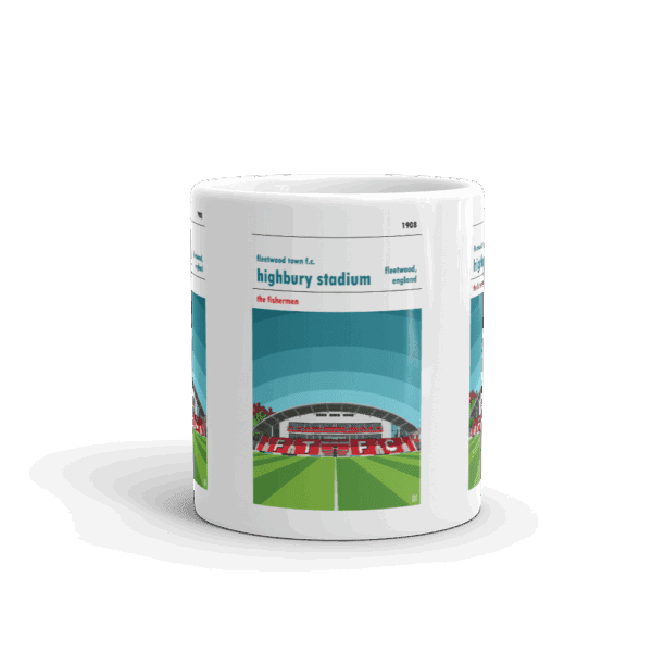 Retro look Highbury Stadium, Fleetwood Town FC, Mug - Image 3