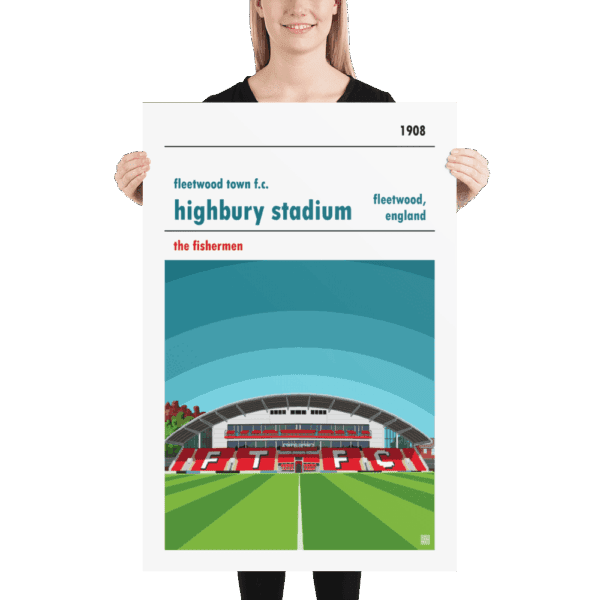 Huge football poster of Fleetwood Town FC and Highbury