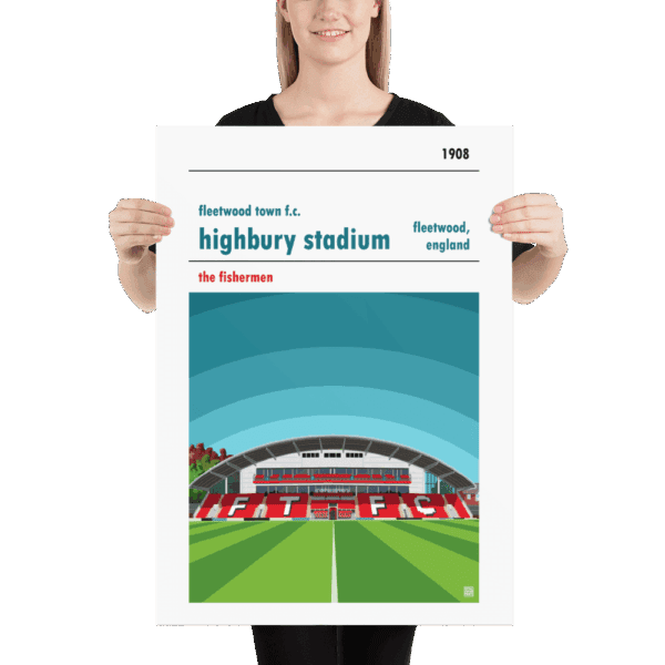 Large football poster of Fleetwood Town FC and Highbury