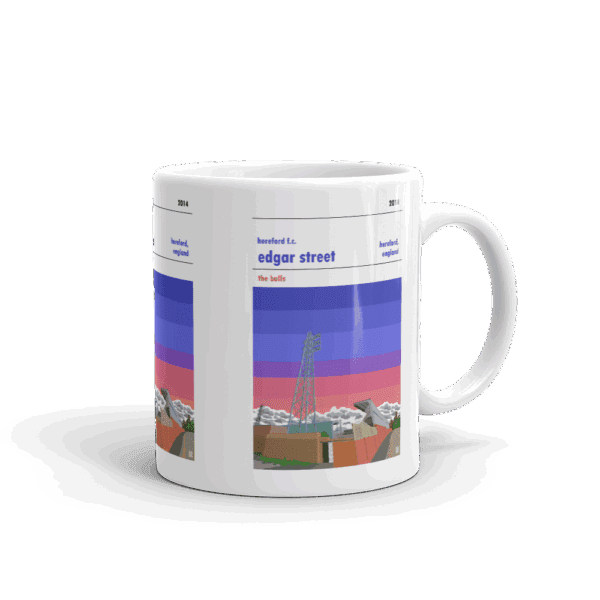 Retro look Edgar Street at dusk, Hereford FC, Mug - Image 2