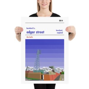 Large Hereford FC and Edgar Street football poster