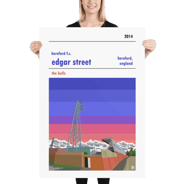 Retro look Edgar Street at dusk, Hereford FC, print - Image 5