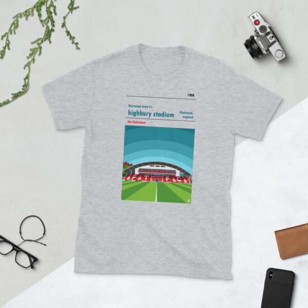 Light grey Fleetwood Town FC and Highbury t-shirt