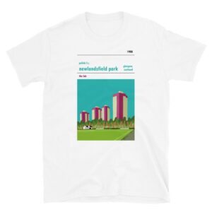A white t shirt of Pollok FC and Newlandsfield Park