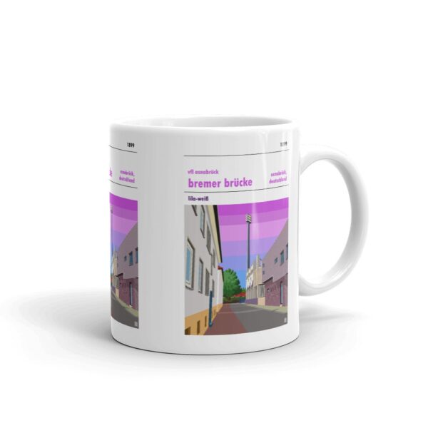 Retro look Bremer Brücke at sunrise, VfL Osnabrück Mug - Image 2