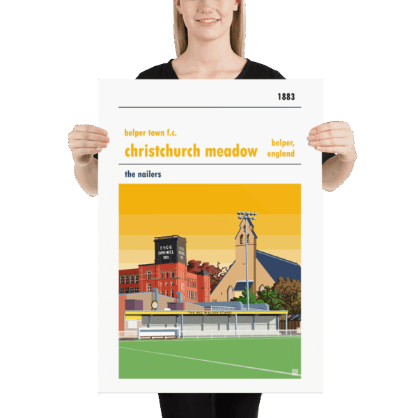 Large football poster of Yellow Sky Belper Town and Christchurch Meadows