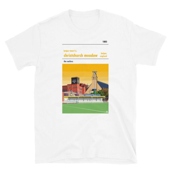 Yellow Sky Belper Town and Christchurch Meadows white t-shirt
