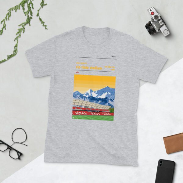 Light grey t-shirt of the Utah Royals FC and the Rio Tinto Stadium