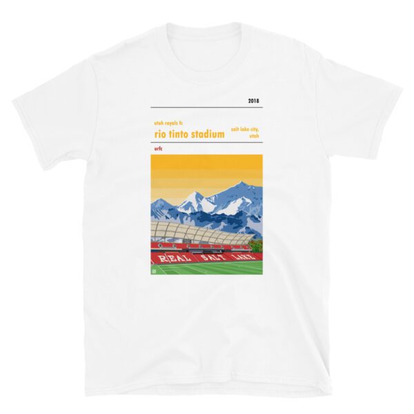 White t-shirt of the Utah Royals FC and the Rio Tinto Stadium