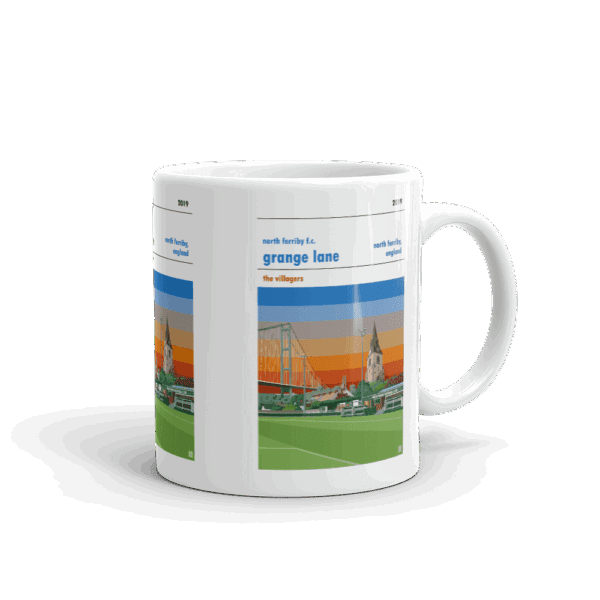 Retro look North Ferriby FC, Grange Lane at sunset, Mug - Image 2
