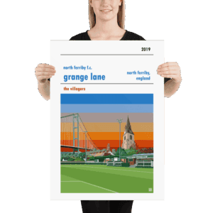 Large football poster of North Ferriby FC and Grange Lane