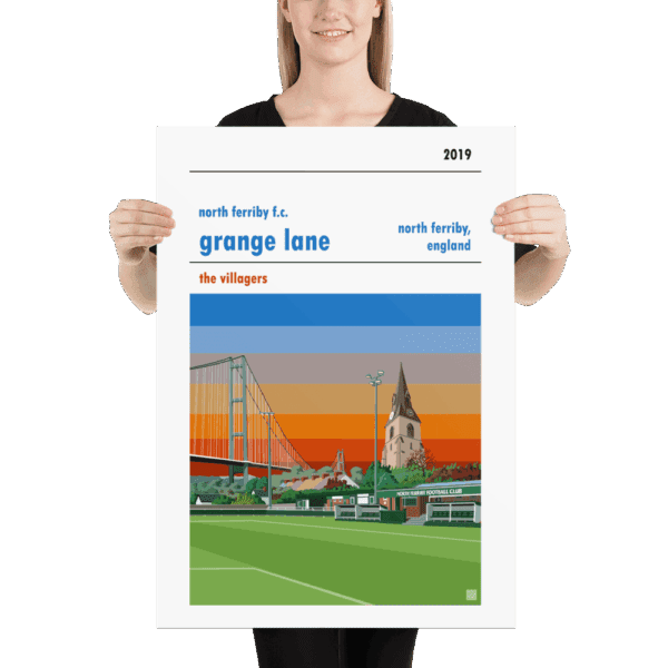 Large football poster of North Ferriby FC and Grange Lane