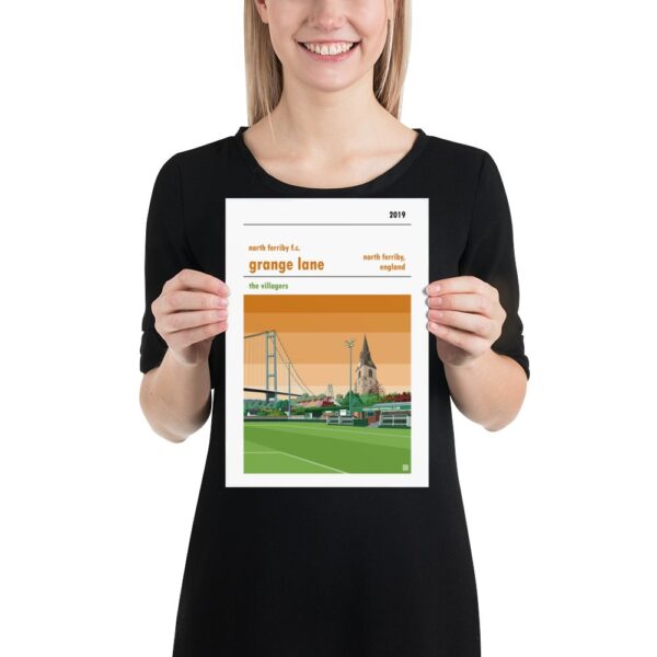 Small football print of North Ferriby FC and Grange Lane