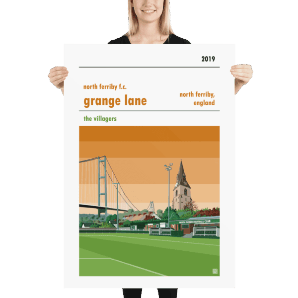 Massive football print of North Ferriby FC and Grange Lane