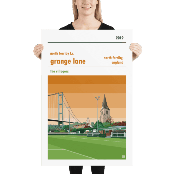 Huge football print of North Ferriby FC and Grange Lane