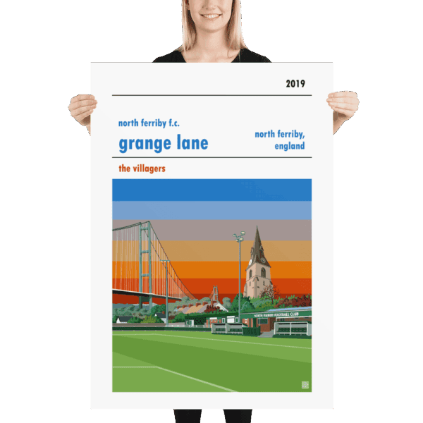 Massive football poster of North Ferriby FC and Grange Lane