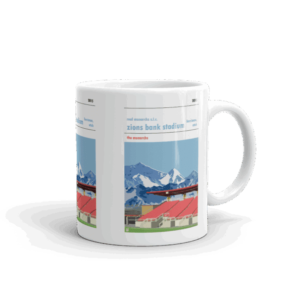Retro look Zions Bank Stadium, Real Monarchs SLC Mug - Image 2