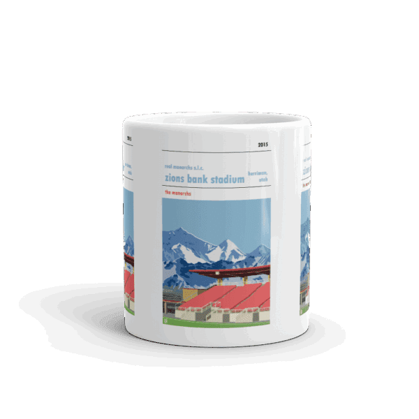 Retro look Zions Bank Stadium, Real Monarchs SLC Mug - Image 3