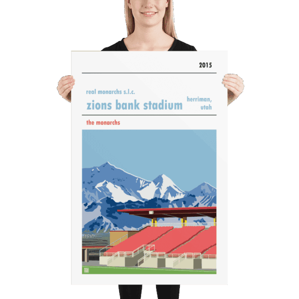 Retro look Zions Bank Stadium, Real Monarchs SLC Print - Image 4