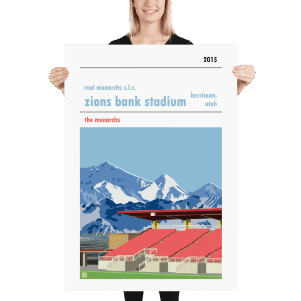 Retro look Zions Bank Stadium, Real Monarchs SLC Print - Image 5