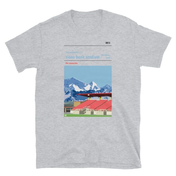 Retro look Zions Bank Stadium, Real Monarchs SLC Short-Sleeve Unisex T-Shirt - Image 4