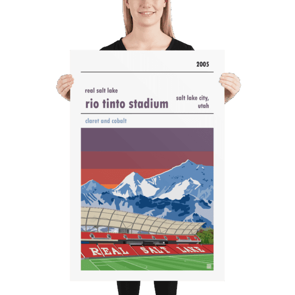 Huge football poster of Real Salt Lake and Rio Tinto Stadium