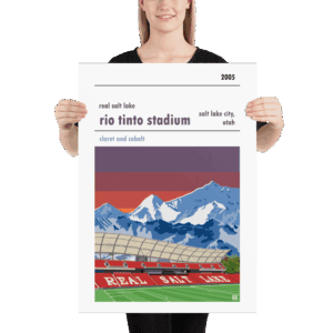 Large football poster of Real Salt Lake and Rio Tinto Stadium