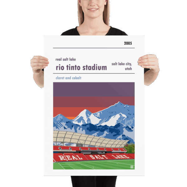Large football poster of Real Salt Lake and Rio Tinto Stadium