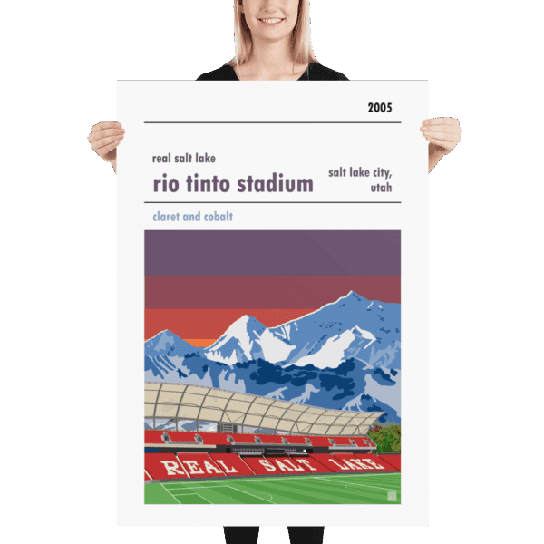 Massive football poster of Real Salt Lake and Rio Tinto Stadium