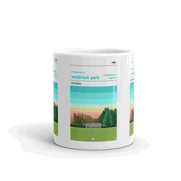 Retro look Woodstock Park, Sittingbourne FC, sunset Mug - Image 3