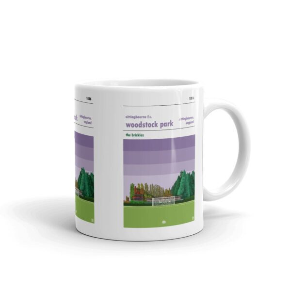Retro look Woodstock Park, Sittingbourne FC, purple Mug - Image 2