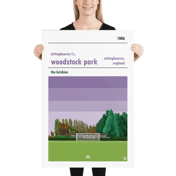 Huge football poster of Sittingbourne FC and Woodstock Park