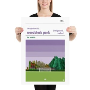 Large football poster of Sittingbourne FC and Woodstock Park