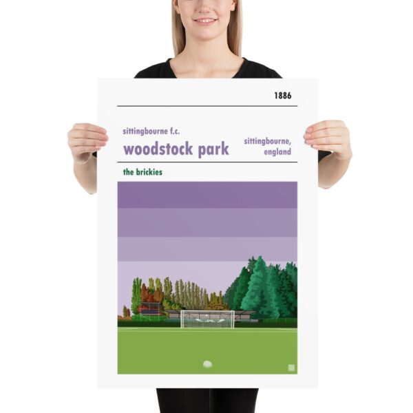Large football poster of Sittingbourne FC and Woodstock Park