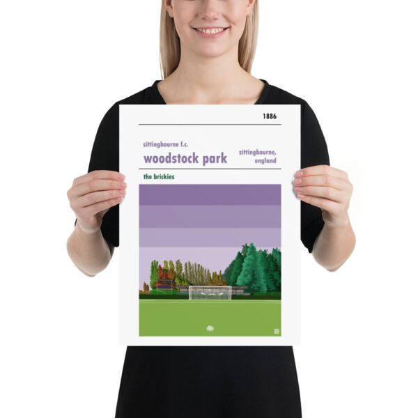 Medium sized football poster of Sittingbourne FC and Woodstock Park